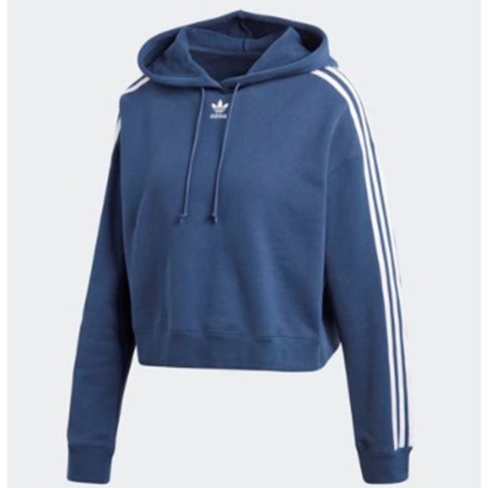 Adidas Navy Blue Crop Hoodie